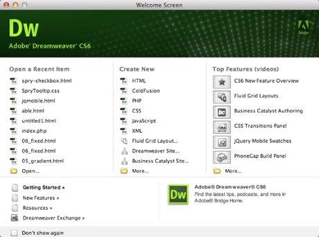 460x342 The Dreamweaver Interface