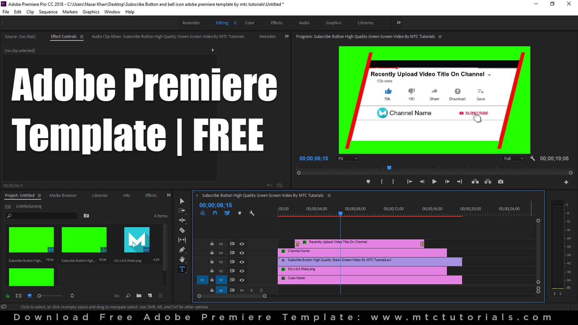 1920x1080 Download Free Subscribe Button And Bell Icon Intro Adobe Premiere