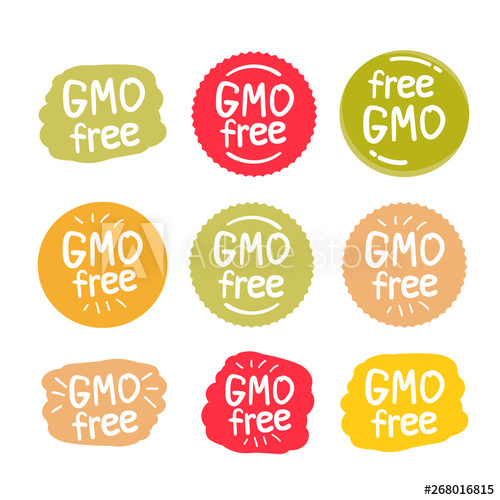 500x500 Gmo Free Product Icon, Isolated Vector Set