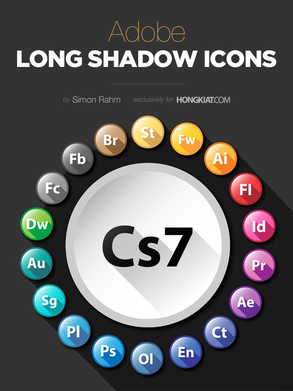 600x800 Freebie Release Adobe Long Shadow Icon Set