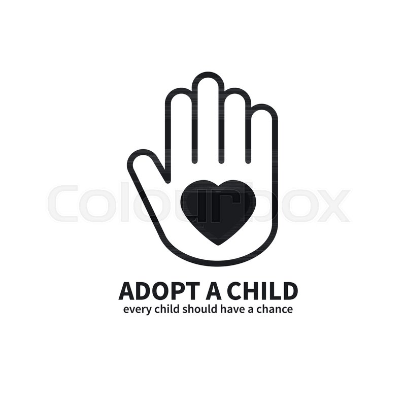 Adopt A Child Hand With Heart Line Stock Vector Colourbox 800x800 Adopt A Child Hand With Heart Line Stock Vector Colourbox