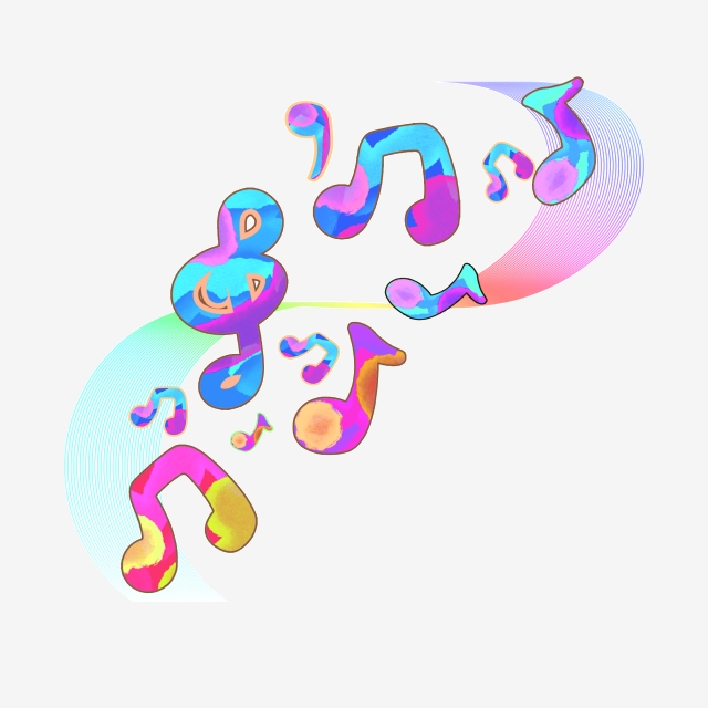 640x640 Cute Beautiful Colorful Hand Drawn Musical Notes Icon Element