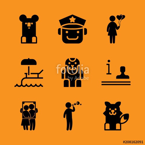 500x500 Joy, Beautiful, Gift And Adorable Icon Set Vector Illustration