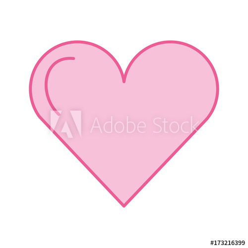 500x500 Pink Love Heart Romance Adorable Icon Vector Illustration
