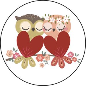 300x300 Adorable Cute Hipster Floral Heart Owl Cartoon Icon Vinyl Decal
