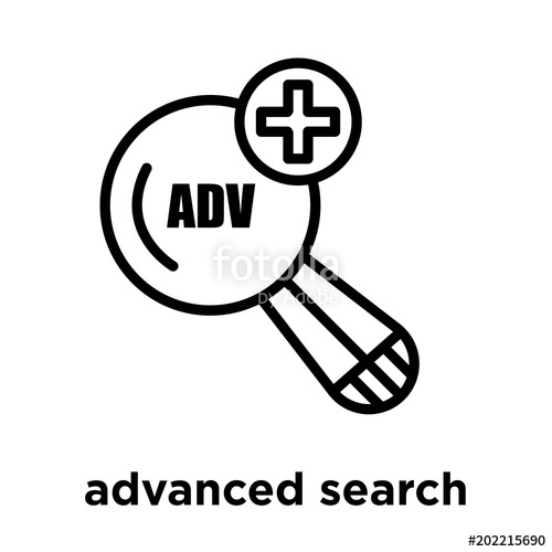 500x500 Advanced Search Icon Isolated On White Background Stock Image
