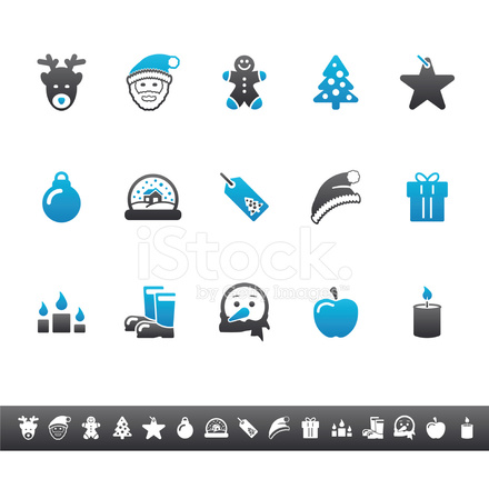 440x440 Advent Christmas Icons Blue Grey Stock Vector