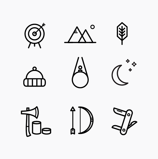600x601 Adventure Icon Set On Behance Icon Icon Design, Icon Set