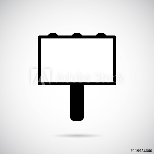 500x500 Advert Board Icon On Gray Background Vector Art