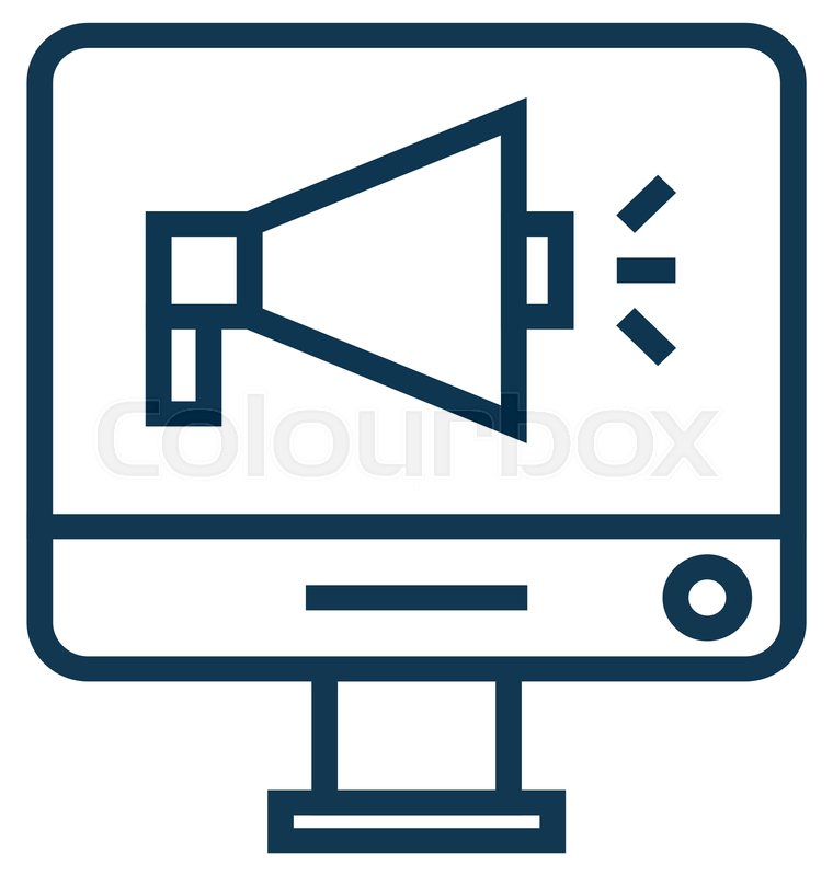 760x800 Online Advert Line Vector Icon Stock Vector Colourbox