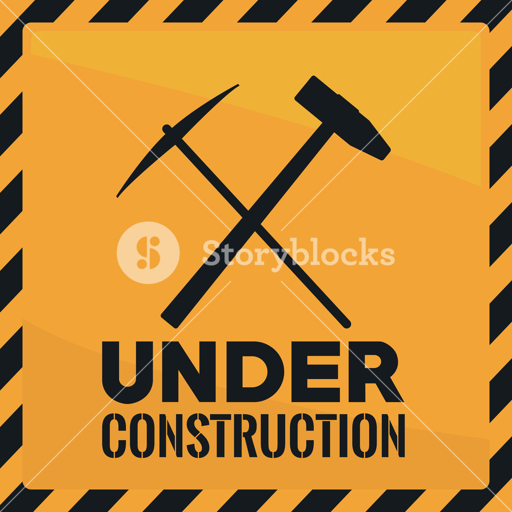 1000x1000 Under Construction Yellow Advert Icon Vector Illustration Graphic