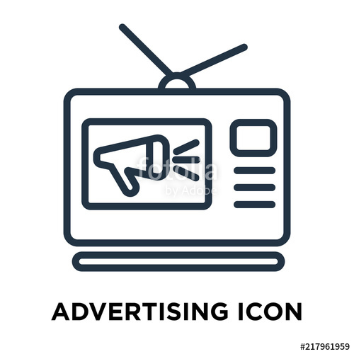 500x500 Advertising Icon Isolated On White Background Modern And Editable