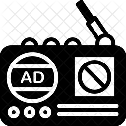 256x256 Radio Advertising Icon Of Glyph Style