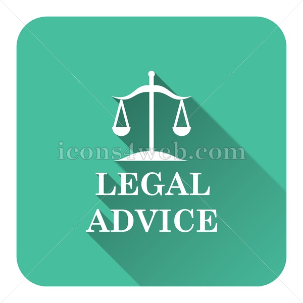 600x600 Legal Advice Flat Icon With Long Shadow Vector