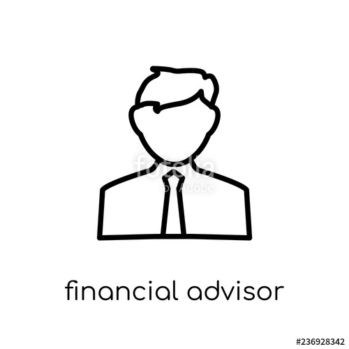 500x500 Financial Advisor Icon Trendy Modern Flat Linear Vector Financial