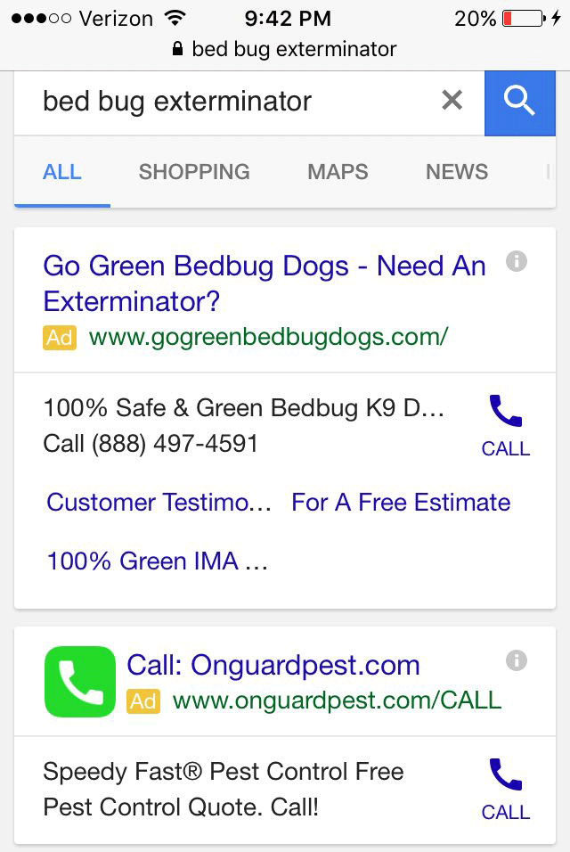 640x956 Google Testing Green Callphone Icon Ad