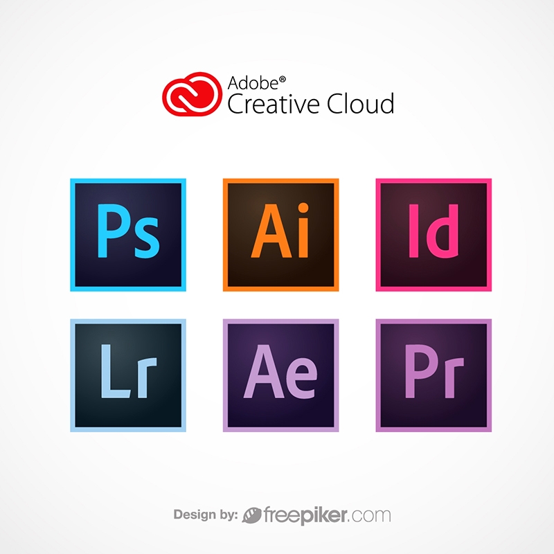 800x800 Freepiker Adobe Cc Illustrator Photoshop Ps Indesign Id Ae Lr
