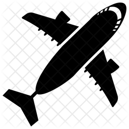 256x256 Airplane Icon Of Glyph Style