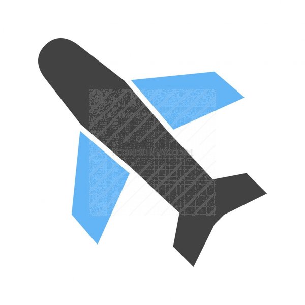 600x600 Aero Plane Blue Black Icon