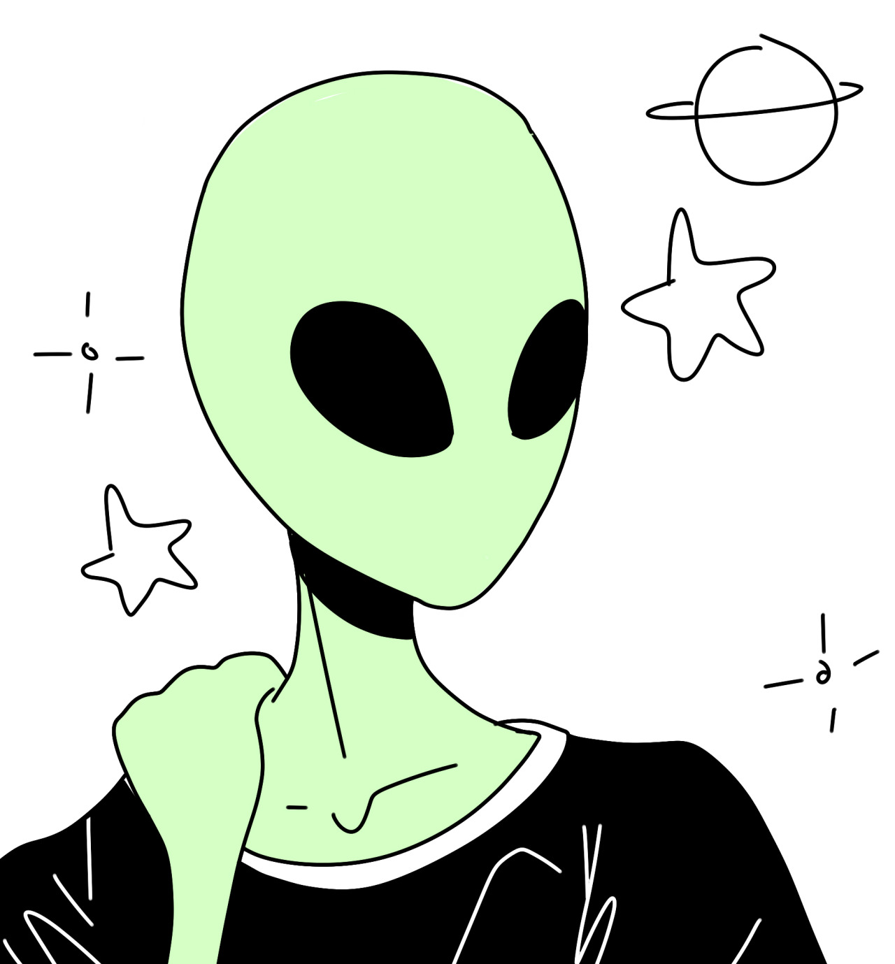 1280x1379 Drawing Art Black And White Fashion Green Space Icon Reblog Doodle