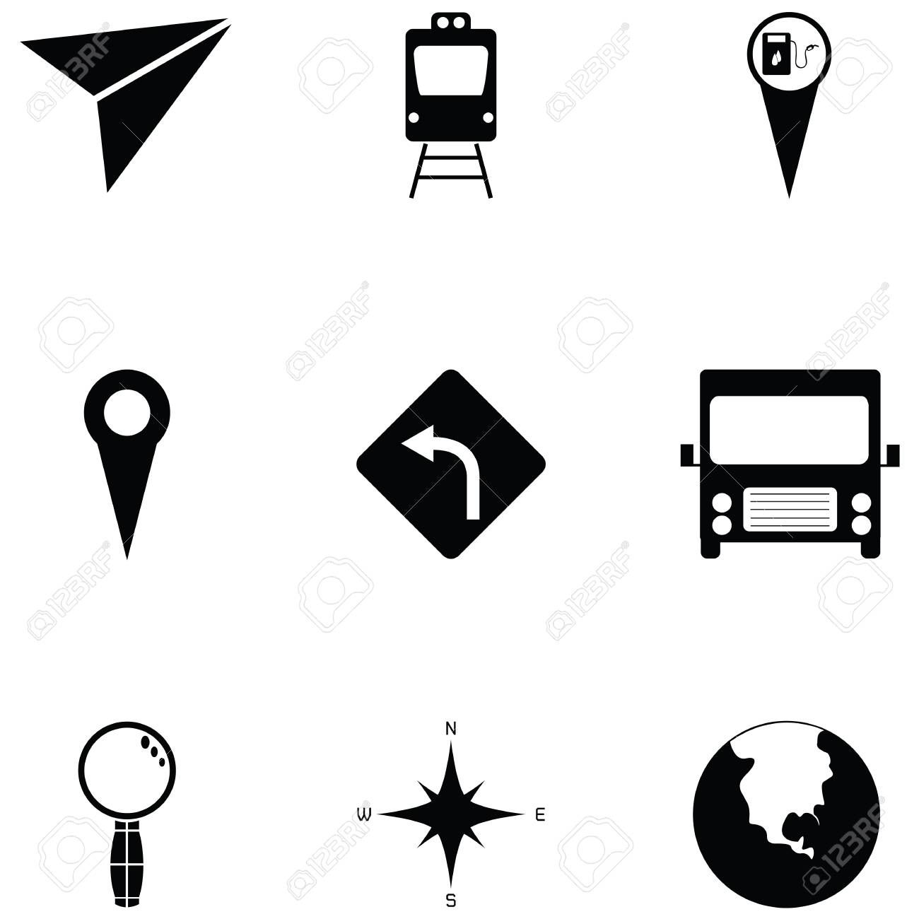 1300x1300 Map Icon Set Illustration