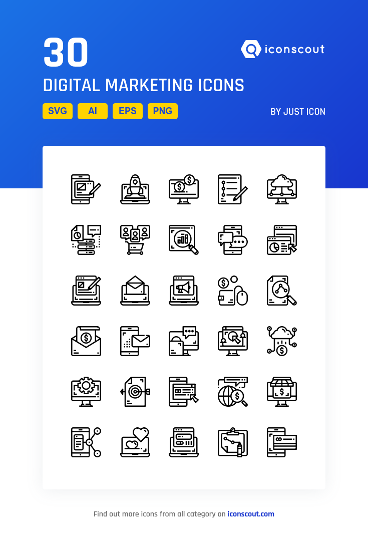 735x1078 Digital Marketing Icon Pack