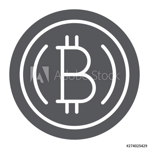 500x500 Bitcoin Glyph Icon, Finance And Crypto, Cryptocurrency Sign
