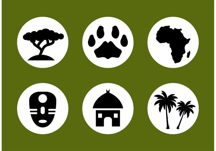 700x490 African Vector Icon Set