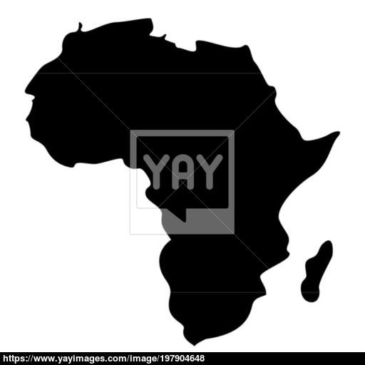 512x512 Map Of Africa Icon Black Color Illustration Flat Style Simple