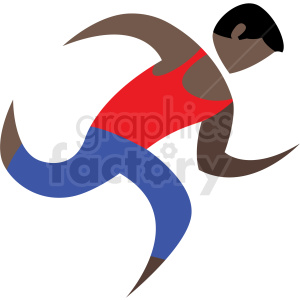 300x300 African American Running Sport Icon Clipart Royalty Free Gif