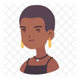 256x256 African American Woman Icon Of Isometric Style
