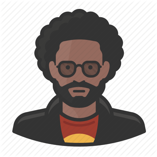 512x512 African American, Afro, Avatar, Glasses, Male, Man Icon