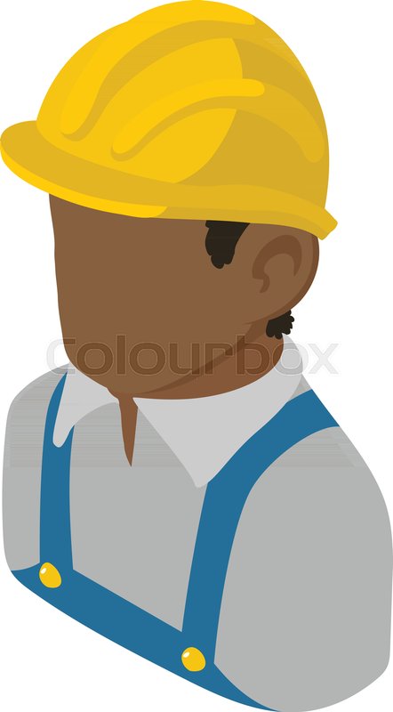 442x800 Builder Engineer African American Stock Vector Colourbox