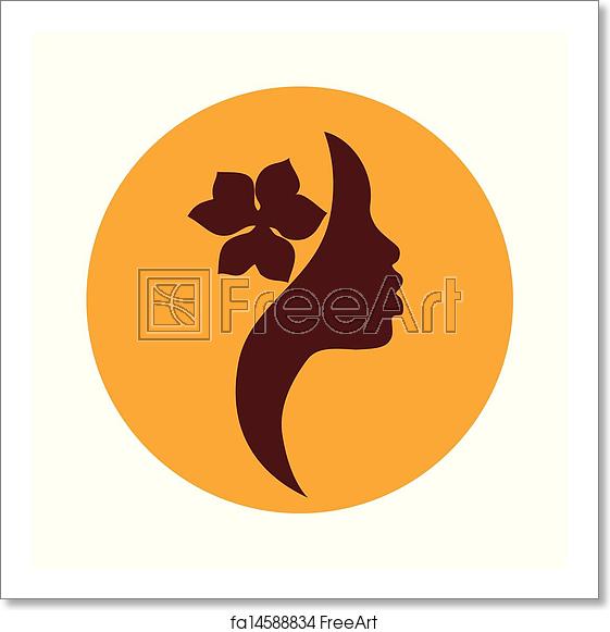561x581 Free Art Print Of African American Woman Face Icon African