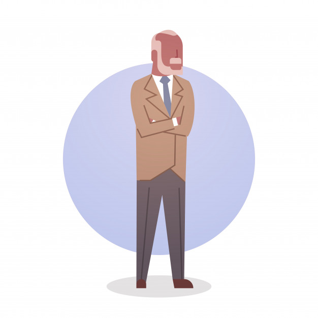 626x626 Senior Man African American Grandfather Gray Hair Male Icon Full