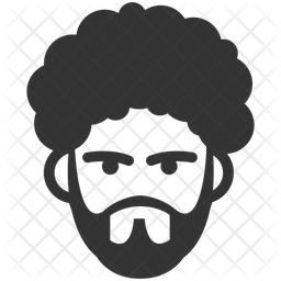 256x256 Afro Man Icon Of Glyph Style