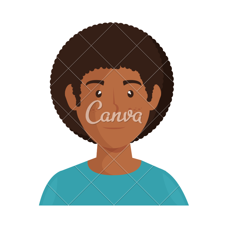 800x800 Cartoon Man With Afro Icon