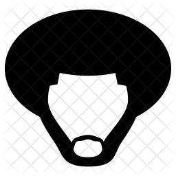 256x256 Male Afro Icon Of Glyph Style