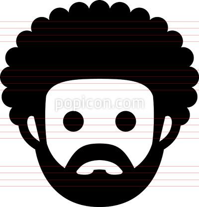 400x415 Man With Afro Haircut And Beard Icon