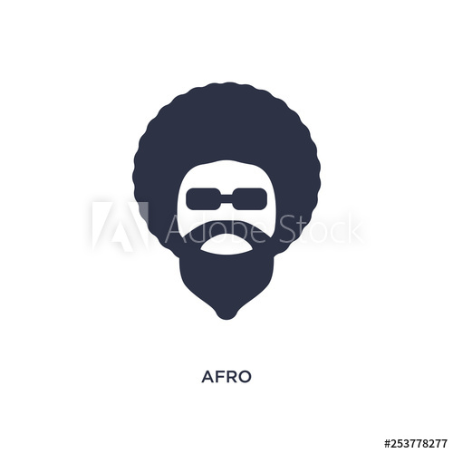 500x500 Afro Icon On White Background Simple Element Illustration