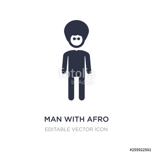 500x500 Man With Afro Hair Style Icon On White Background Simple Element