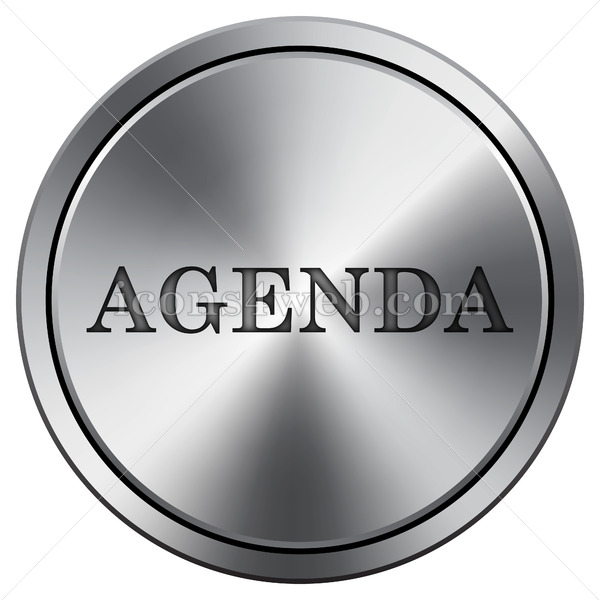 600x600 Agenda Icon Round Icon Imitating Metal