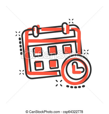 450x470 Calendar Agenda Icon In Comic Style Planner Vector Cartoon