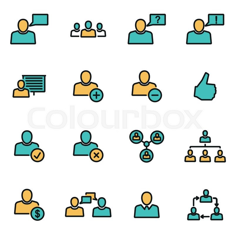 800x800 Trendy Flat Line Icon Pack For Stock Vector Colourbox