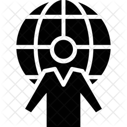 256x256 Global Agent Icon Of Glyph Style