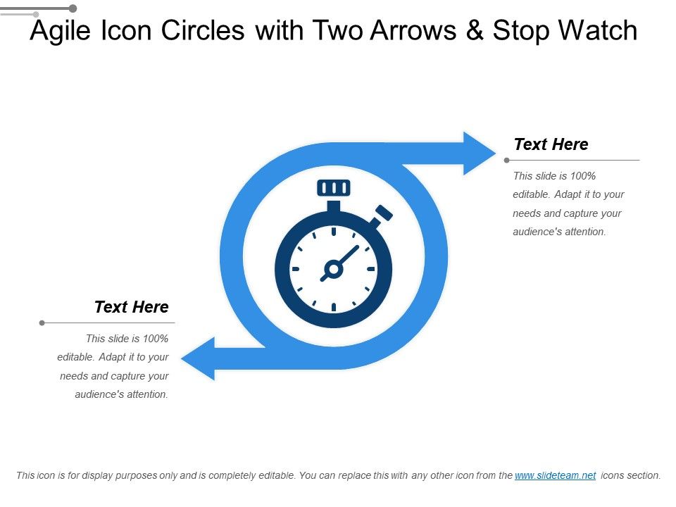 960x720 Agile Icon Circles With Two Arrows And Stop Watch Powerpoint