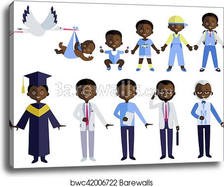 453x379 Aframerican Aging Icon Set, Canvas Print Barewalls Posters