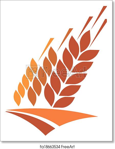 450x580 Free Art Print Of Agriculture Icon With A Field Of Golden Wheat
