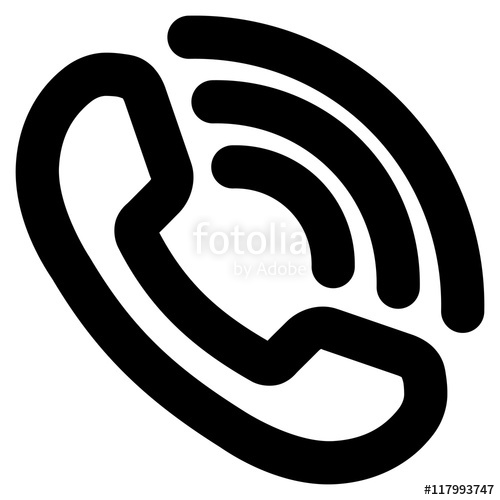 500x500 Phone Ring Vector Icon Style Is Contour Flat Icon Symbol, Black