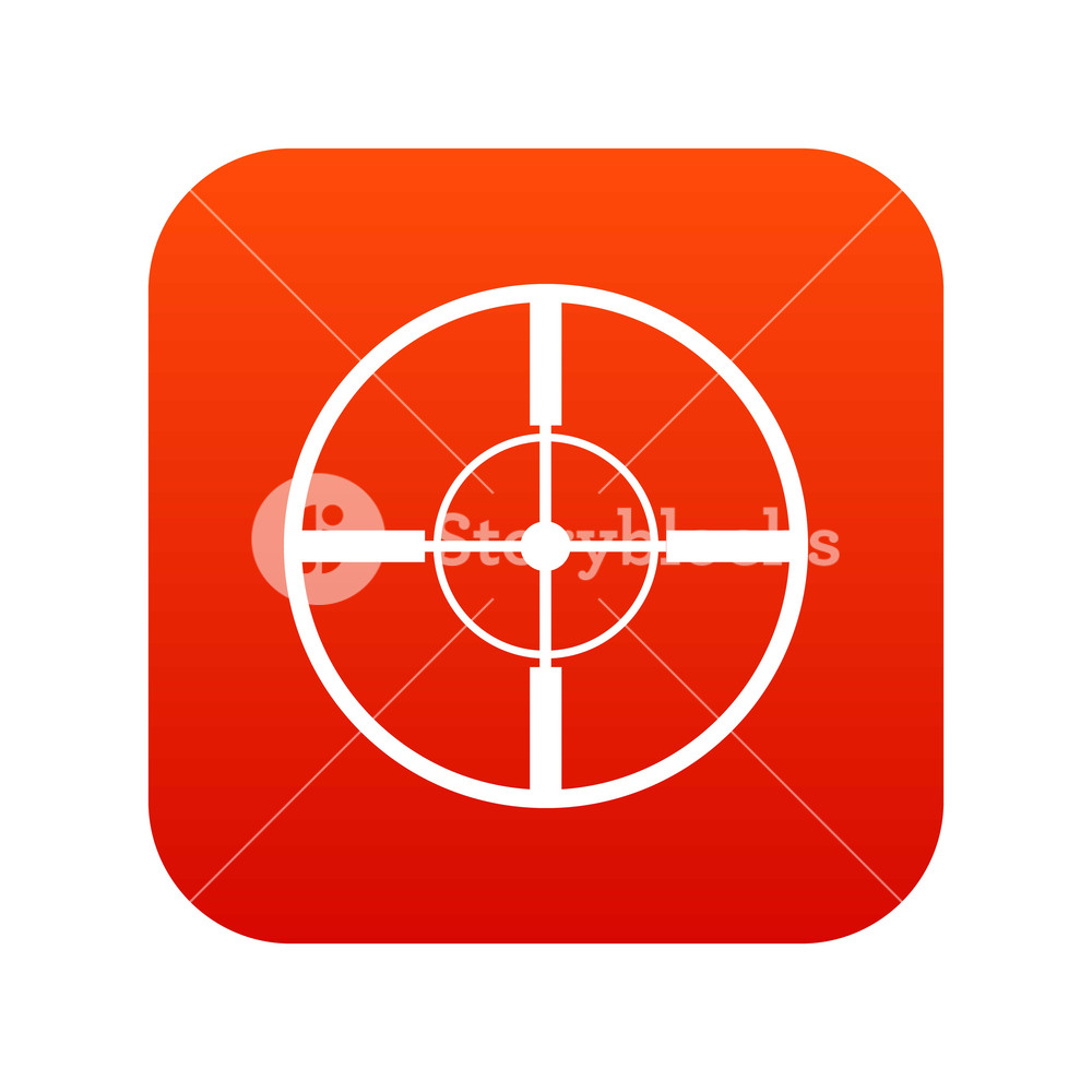 1000x1000 Aim Icon Digital Red For Any Design Isolated On White Vector